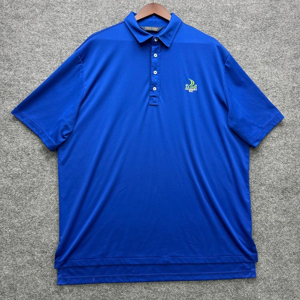 Polo Golf Ralph Lauren US Open Polo Shirt Mens XXL Blue Short Sleeve Golf